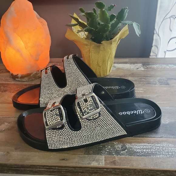 Weeboo Shoes - Weeboo Silver Sequin Slides